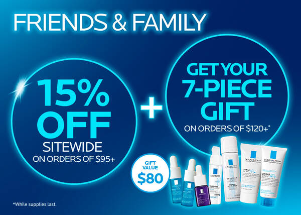 15% off with order $95 + and gift with $ 120