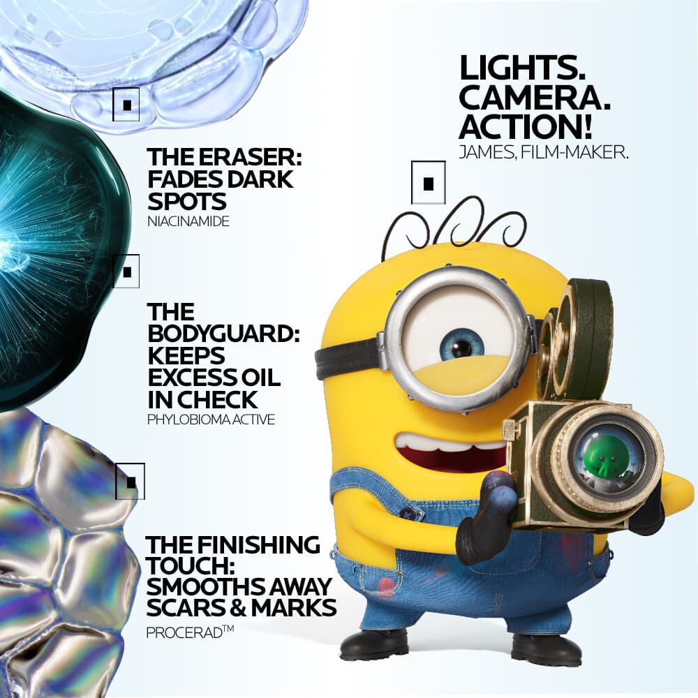 The eraser: niacinamide, the bodyguard: phylobiona active, the finishing touch: procerad TM