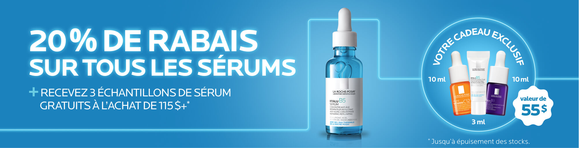 Promotion D'automne! 20% de rabais sur les serums + Cadeau exclusive sur 115$+. Offre Se termine le 4 octobre.