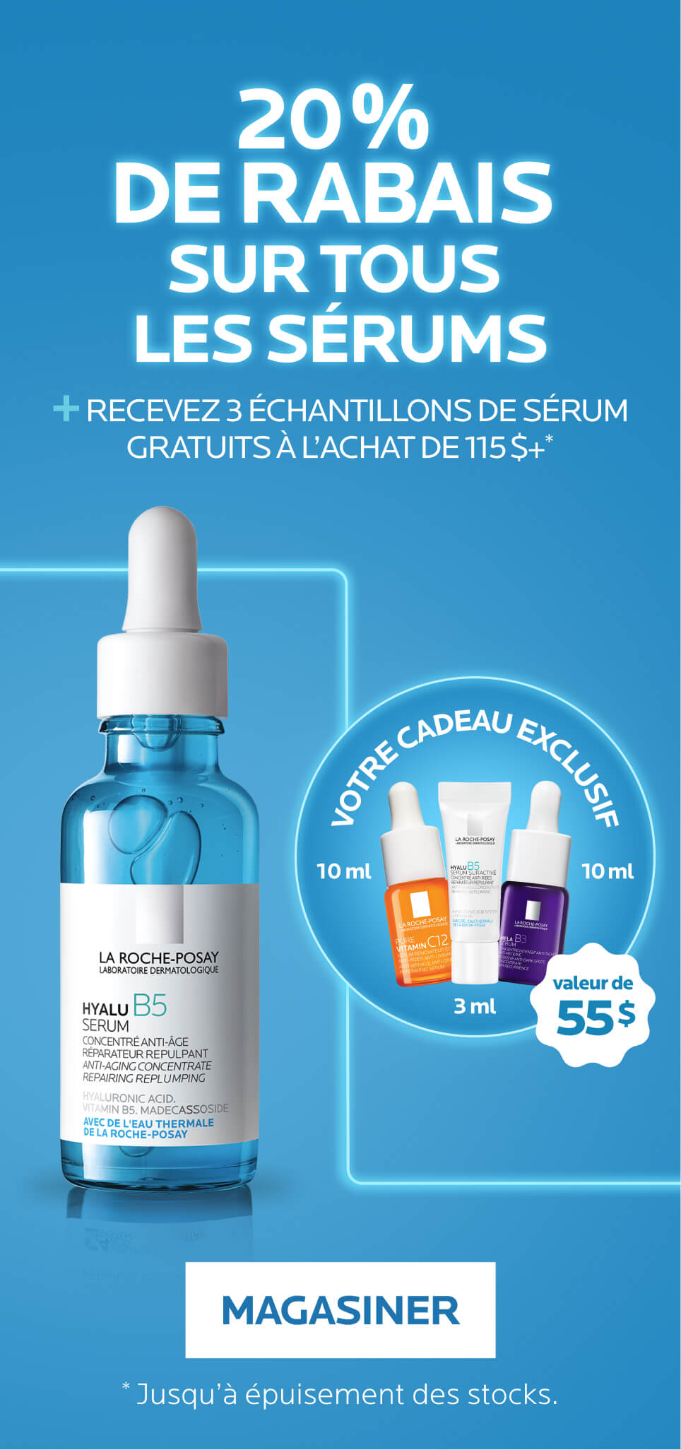 Promotion D'automne! 20% de rabais sur les serums + Cadeau exclusive sur 115$+. Offre Se termine le 4 octobre.